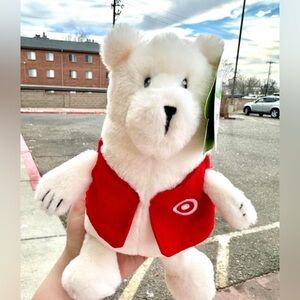 Red and White Target Plush Bear